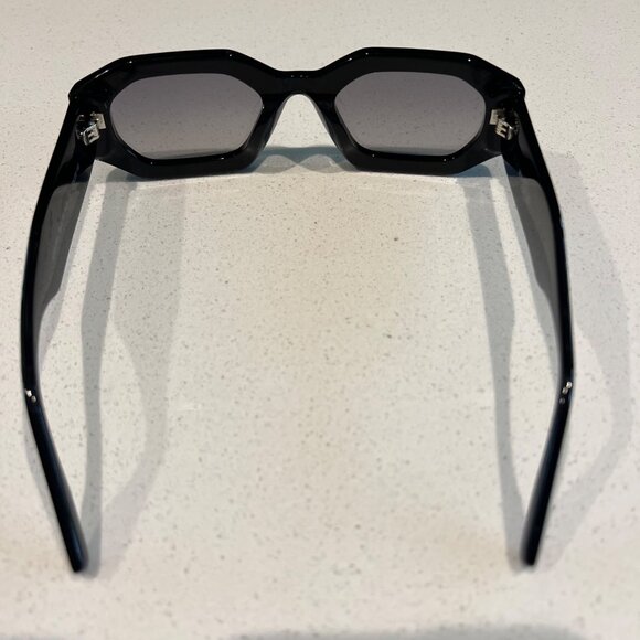 McQueen MQ0342S Rectangular Black Sunglasses With Bold Frame - Picture 7 of 12